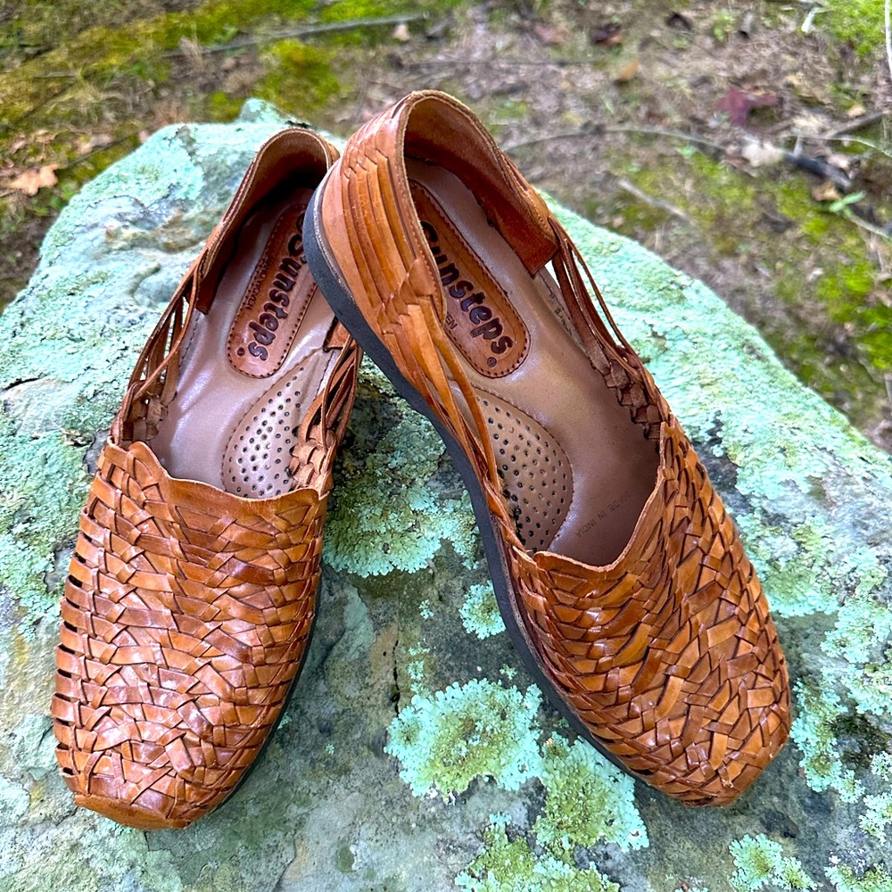 Sunsteps Leather Hand Woven Sandals size 10.5